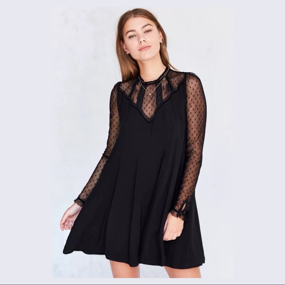 Black Long Sleeve Kimchi Blue Holiday Dress (Size Small)